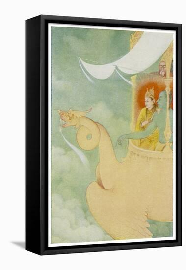 Rama and Sita Return to Ayodhya in the Vehicle Pushpaka-null-Framed Stretched Canvas