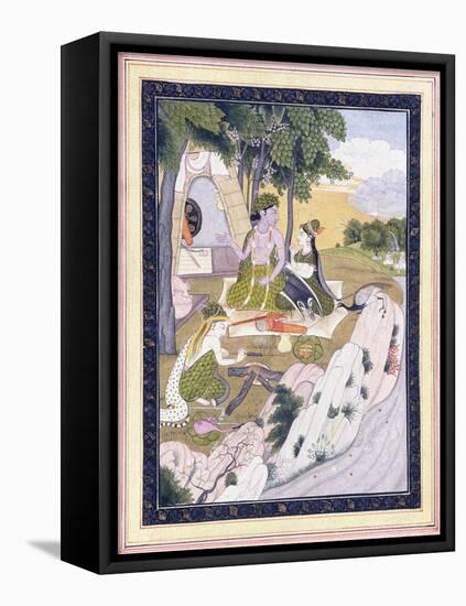 Rama and Sita with Lakshman, C. 1800-null-Framed Premier Image Canvas