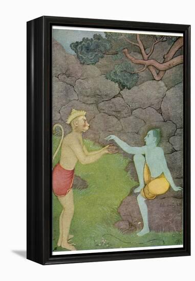 Rama Put His Trust in the Ape Hanuman (Son of the Wind God) to Find His Abducted Wife Sita-K. Venkatappa-Framed Premier Image Canvas