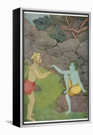 Rama Put His Trust in the Ape Hanuman (Son of the Wind God) to Find His Abducted Wife Sita-K. Venkatappa-Framed Premier Image Canvas