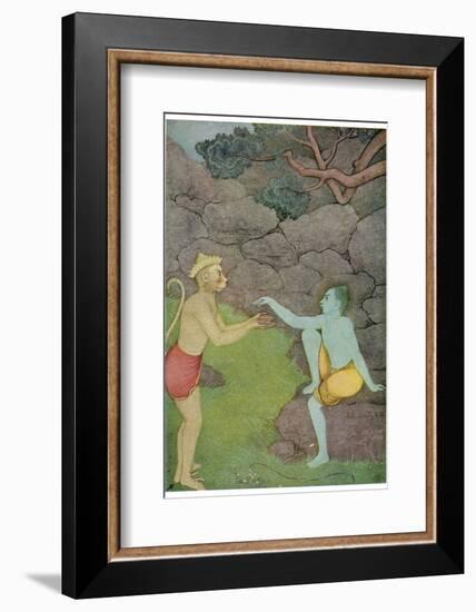 Rama Put His Trust in the Ape Hanuman (Son of the Wind God) to Find His Abducted Wife Sita-K. Venkatappa-Framed Photographic Print