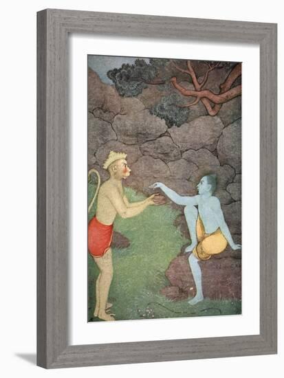 Rama sending his signet-ring to Sita, 1913-K Venkatappa-Framed Giclee Print