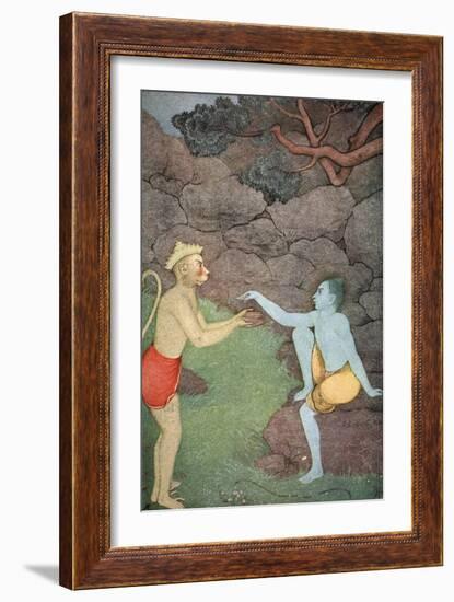 Rama sending his signet-ring to Sita, 1913-K Venkatappa-Framed Giclee Print