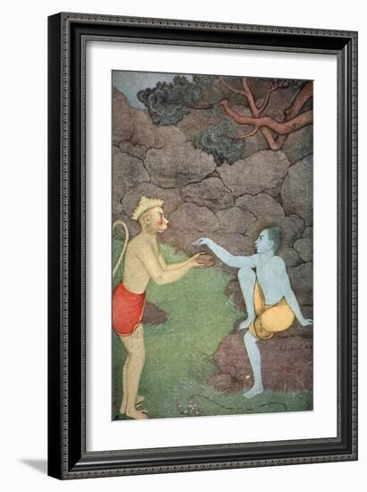 Rama sending his signet-ring to Sita, 1913-K Venkatappa-Framed Giclee Print