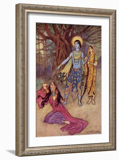 Rama Spurns the Demon Lover-Warwick Goble-Framed Giclee Print