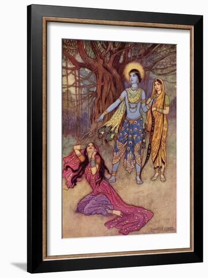 Rama Spurns the Demon Lover-Warwick Goble-Framed Giclee Print