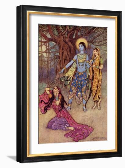 Rama Spurns the Demon Lover-Warwick Goble-Framed Giclee Print