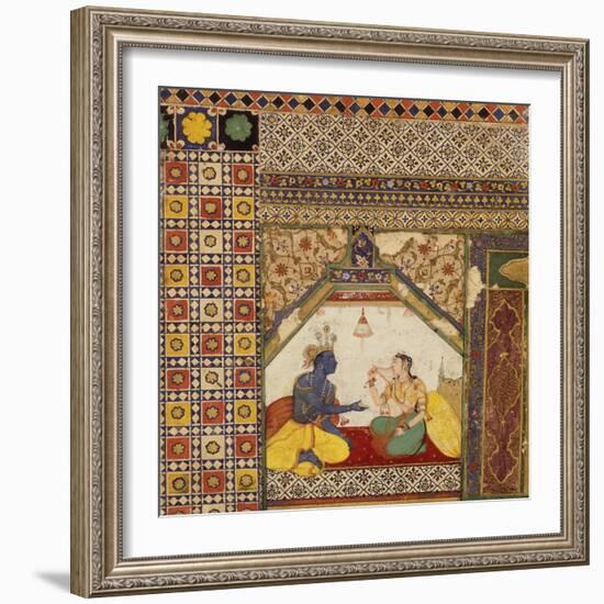 Rama Trying to Justify to Sita His Repudiation of Her, C.1595-null-Framed Giclee Print