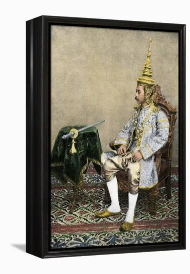 Rama V (Chulalongkorn), King of Siam, in His Royal Attire, Circa 1900-null-Framed Premier Image Canvas