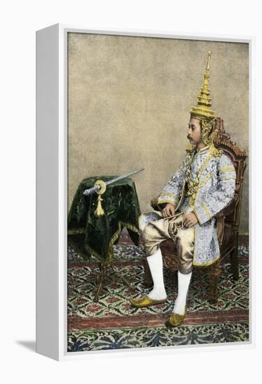 Rama V (Chulalongkorn), King of Siam, in His Royal Attire, Circa 1900-null-Framed Premier Image Canvas