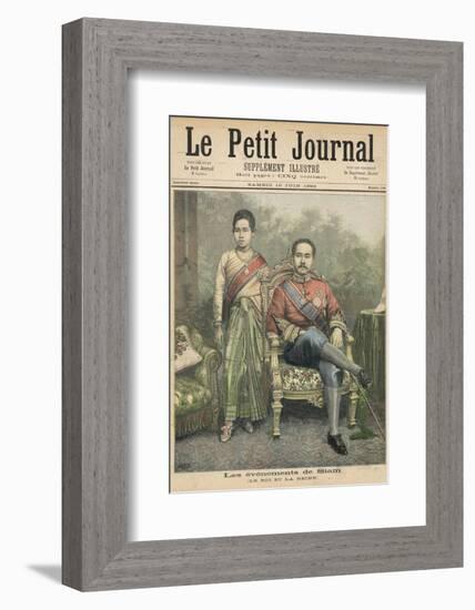 Rama V Known as Chulalongkorn King of Siam and His Wife-Henri Meyer-Framed Photographic Print
