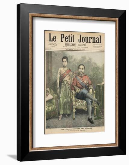 Rama V Known as Chulalongkorn King of Siam and His Wife-Henri Meyer-Framed Photographic Print