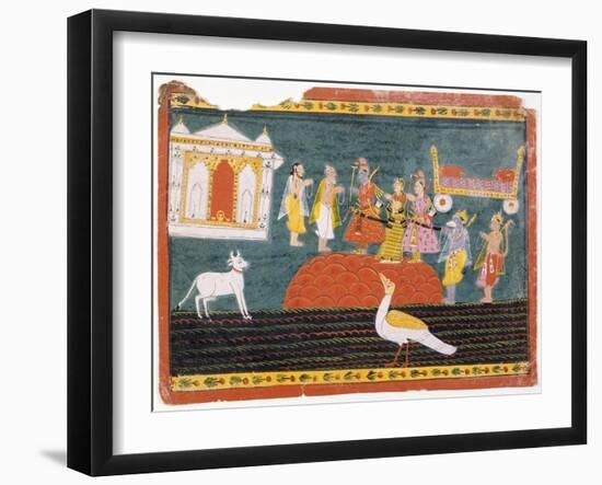 Rama Visits Bharadvaja's Hermitage-null-Framed Art Print