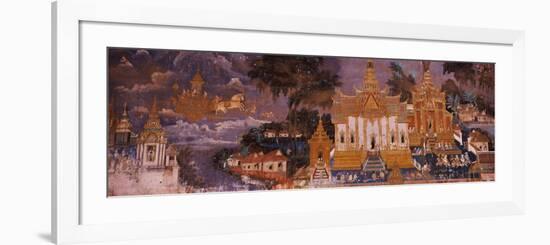 Ramayana Murals in a Palace, Royal Palace, Phnom Penh, Cambodia-null-Framed Photographic Print