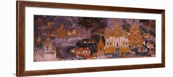 Ramayana Murals in a Palace, Royal Palace, Phnom Penh, Cambodia-null-Framed Photographic Print