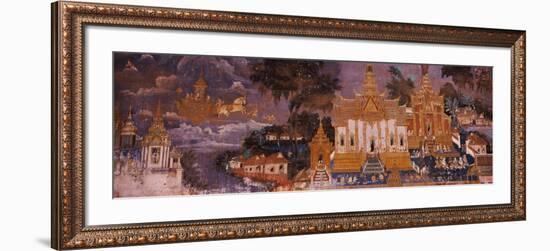Ramayana Murals in a Palace, Royal Palace, Phnom Penh, Cambodia-null-Framed Photographic Print