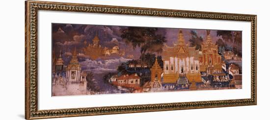 Ramayana Murals in a Palace, Royal Palace, Phnom Penh, Cambodia-null-Framed Photographic Print