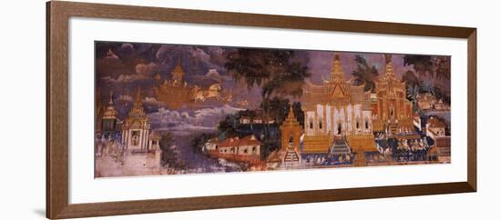 Ramayana Murals in a Palace, Royal Palace, Phnom Penh, Cambodia-null-Framed Photographic Print