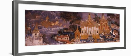 Ramayana Murals in a Palace, Royal Palace, Phnom Penh, Cambodia-null-Framed Photographic Print