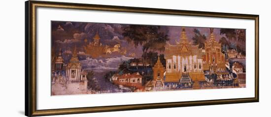 Ramayana Murals in a Palace, Royal Palace, Phnom Penh, Cambodia-null-Framed Photographic Print