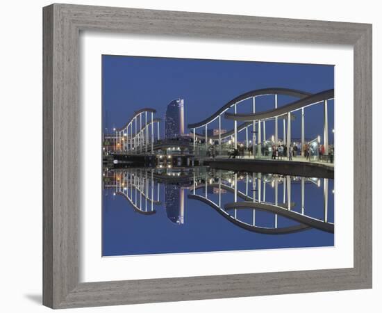 Rambla del Mar at Port Vell, W Hotel, Barcelona, Catalonia, Spain, Europe-Markus Lange-Framed Photographic Print