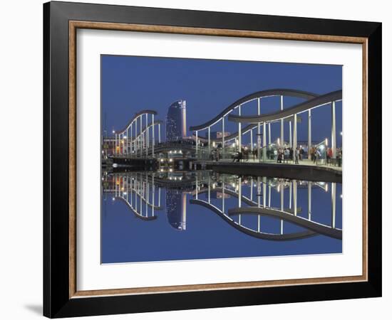 Rambla del Mar at Port Vell, W Hotel, Barcelona, Catalonia, Spain, Europe-Markus Lange-Framed Photographic Print