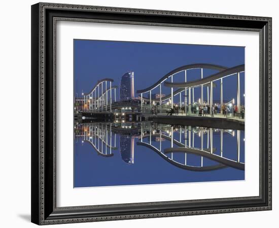 Rambla del Mar at Port Vell, W Hotel, Barcelona, Catalonia, Spain, Europe-Markus Lange-Framed Photographic Print