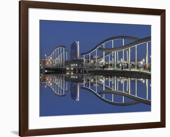 Rambla del Mar at Port Vell, W Hotel, Barcelona, Catalonia, Spain, Europe-Markus Lange-Framed Photographic Print