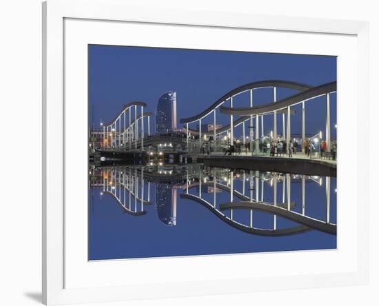 Rambla del Mar at Port Vell, W Hotel, Barcelona, Catalonia, Spain, Europe-Markus Lange-Framed Photographic Print