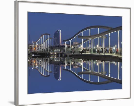 Rambla del Mar at Port Vell, W Hotel, Barcelona, Catalonia, Spain, Europe-Markus Lange-Framed Photographic Print