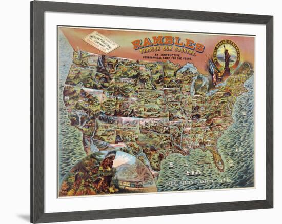 Rambles through our Country-Vintage Reproduction-Framed Art Print