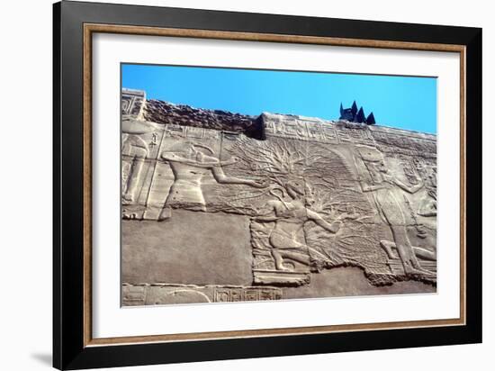 Rameses II and the Tree of Life, Karnak, Egypt, 13th Century Bc-null-Framed Photographic Print