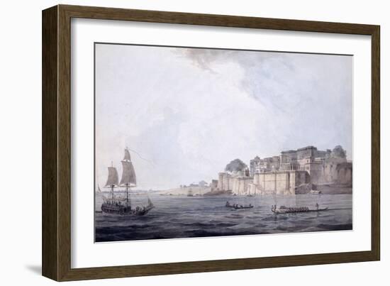 Ramnagar, Near Benares [Varanasi], Uttar Pradesh, C. 1788-9 (Pencil, Pen and Black Ink, W/C)-Thomas & William Daniell-Framed Giclee Print