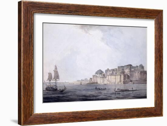 Ramnagar, Near Benares [Varanasi], Uttar Pradesh, C. 1788-9 (Pencil, Pen and Black Ink, W/C)-Thomas & William Daniell-Framed Giclee Print