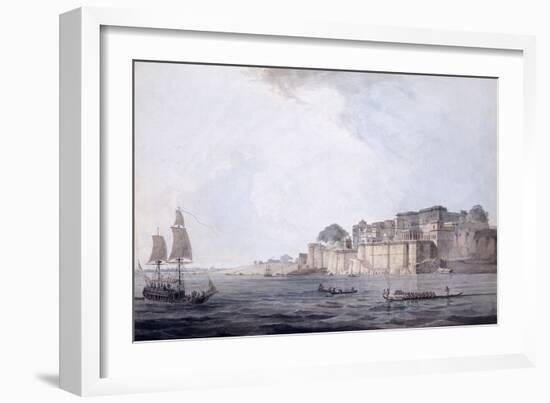 Ramnagar, Near Benares [Varanasi], Uttar Pradesh, C. 1788-9 (Pencil, Pen and Black Ink, W/C)-Thomas & William Daniell-Framed Giclee Print