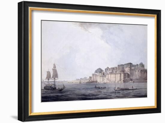 Ramnagar, Near Benares [Varanasi], Uttar Pradesh, C. 1788-9 (Pencil, Pen and Black Ink, W/C)-Thomas & William Daniell-Framed Giclee Print