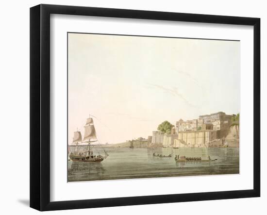 Ramnugur, near Benares, on River Ganges, from 'Oriental Scenery: Twenty Four Views in Hindoostan'-Thomas Daniell-Framed Giclee Print