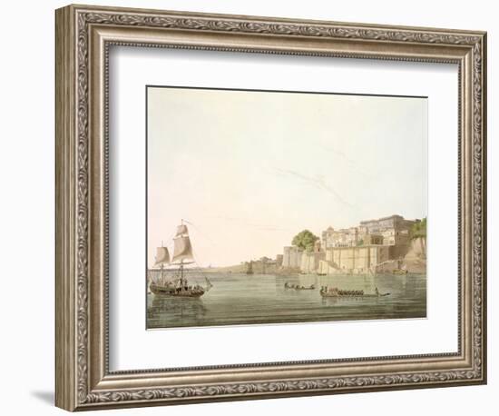 Ramnugur, near Benares, on River Ganges, from 'Oriental Scenery: Twenty Four Views in Hindoostan'-Thomas Daniell-Framed Giclee Print