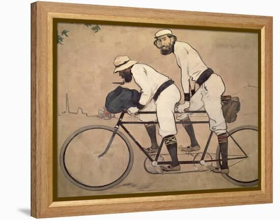 Ramon Casas And Father Romeu Riding a Tandem-Ramon Casas-Framed Premier Image Canvas