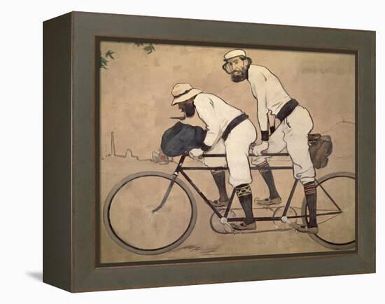 Ramon Casas And Father Romeu Riding a Tandem-Ramon Casas-Framed Premier Image Canvas