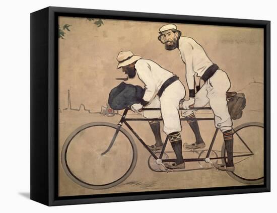 Ramon Casas And Father Romeu Riding a Tandem-Ramon Casas-Framed Premier Image Canvas