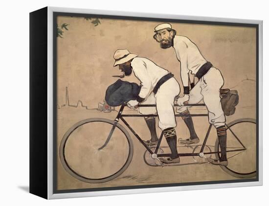 Ramon Casas And Father Romeu Riding a Tandem-Ramon Casas-Framed Premier Image Canvas