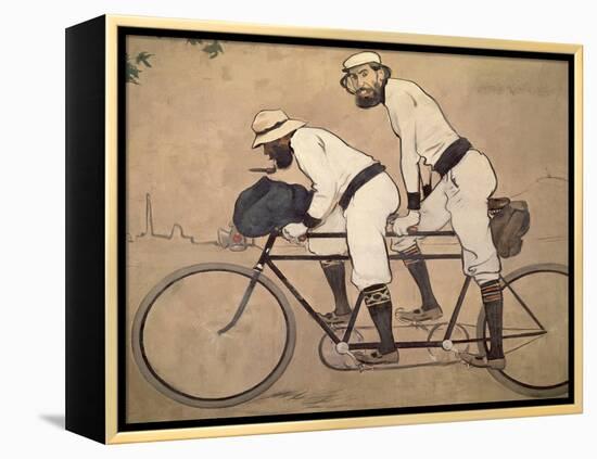 Ramon Casas And Father Romeu Riding a Tandem-Ramon Casas-Framed Premier Image Canvas