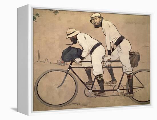 Ramon Casas And Father Romeu Riding a Tandem-Ramon Casas-Framed Premier Image Canvas