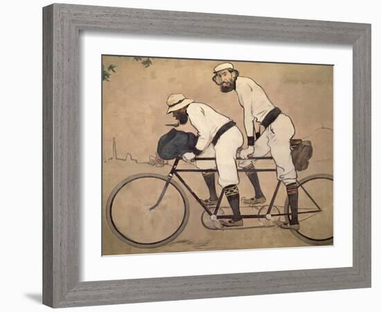 Ramon Casas And Father Romeu Riding a Tandem-Ramon Casas-Framed Giclee Print