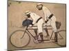 Ramon Casas And Father Romeu Riding a Tandem-Ramon Casas-Mounted Giclee Print