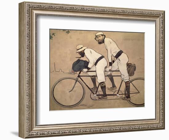 Ramon Casas And Father Romeu Riding a Tandem-Ramon Casas-Framed Giclee Print