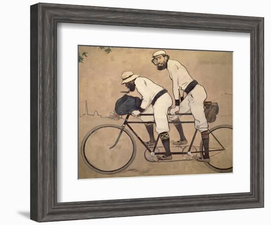 Ramon Casas And Father Romeu Riding a Tandem-Ramon Casas-Framed Giclee Print