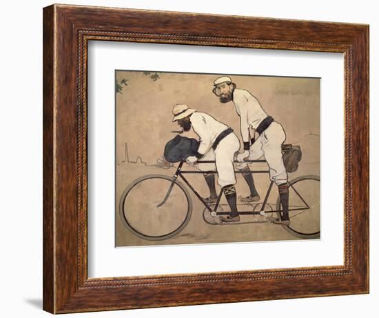 Ramon Casas And Father Romeu Riding a Tandem-Ramon Casas-Framed Giclee Print