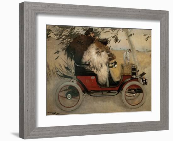 Ramon Casas and Pere Romeu in an Automobile-Ramon Casas-Framed Giclee Print